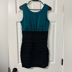 Teal and black Express Bodycon dress